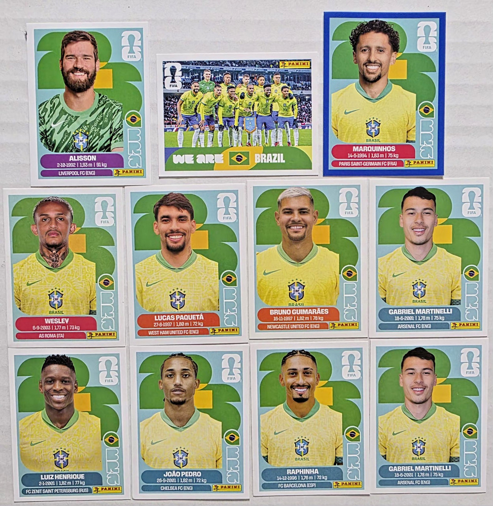 Panini FIFA World Cup 2026 Brazil Sticker Lot (11)BRA-2,4,8,9,11,12,13,16,18,19